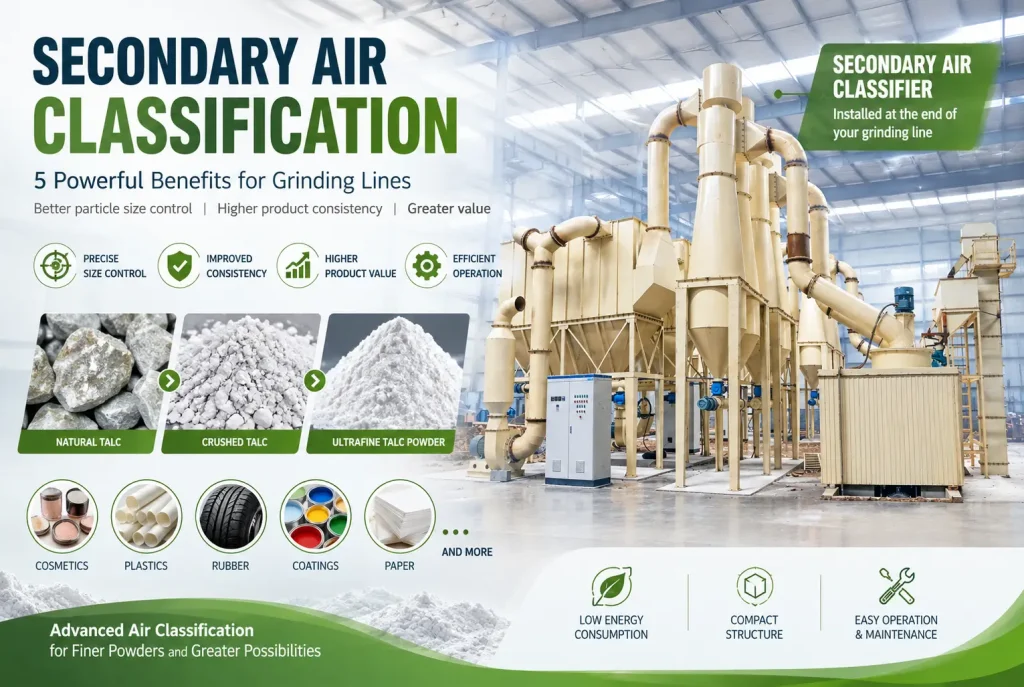 Secondary Air Classification: 5 Benefits for Grinding Lines